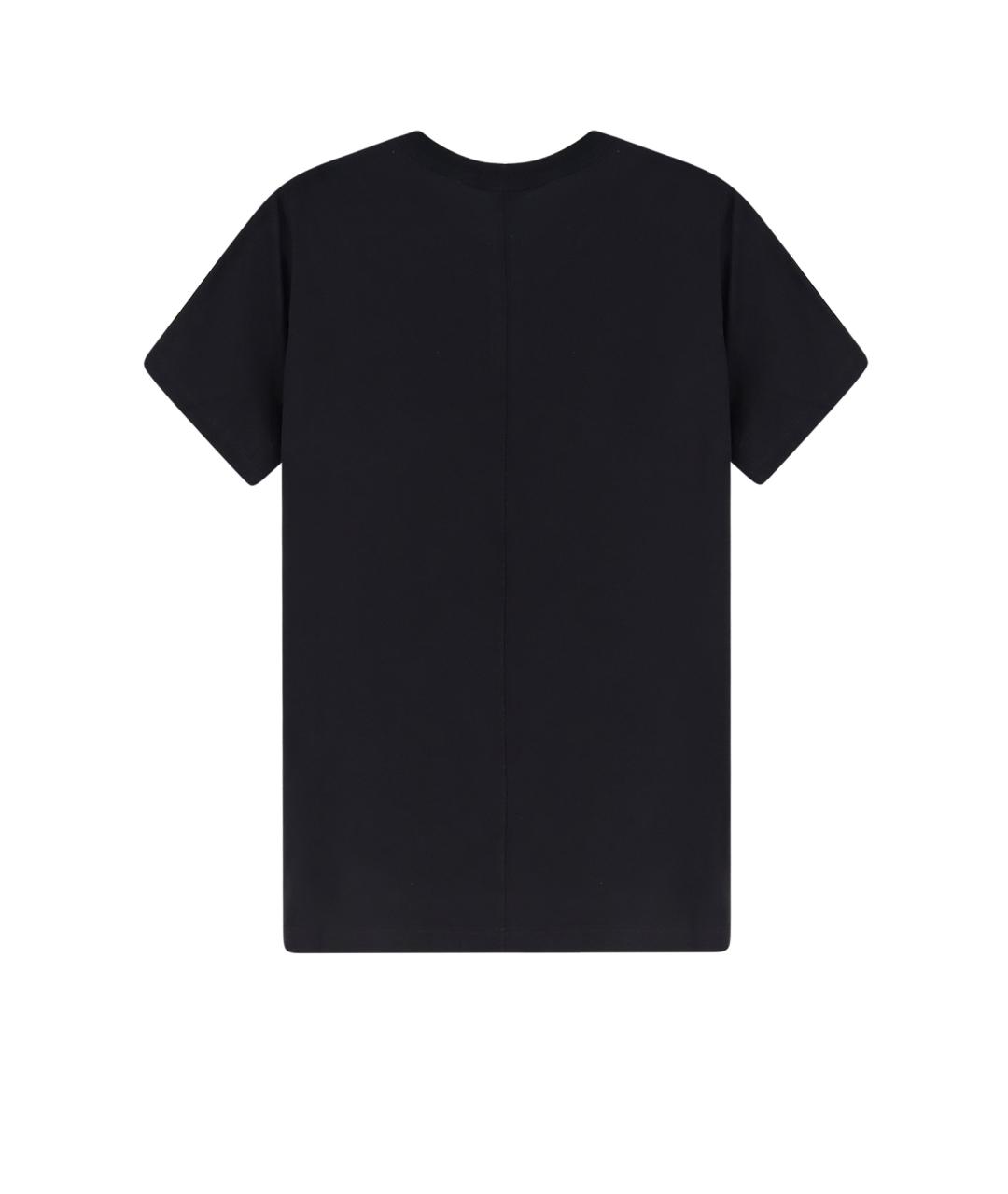 RICK OWENS Черная хлопковая футболка, фото 2