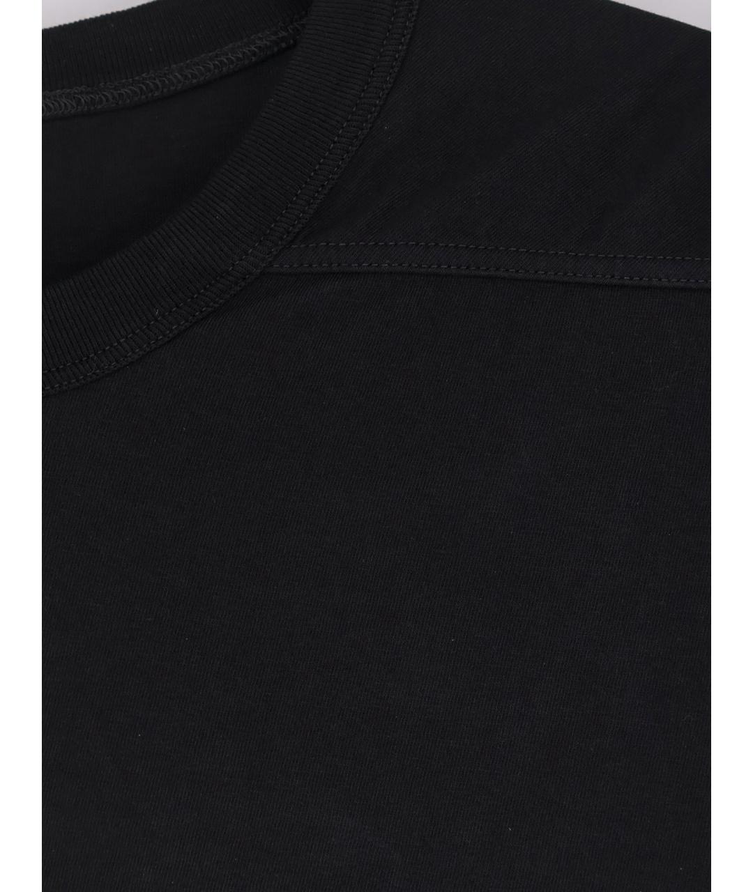 RICK OWENS Черная хлопковая футболка, фото 3