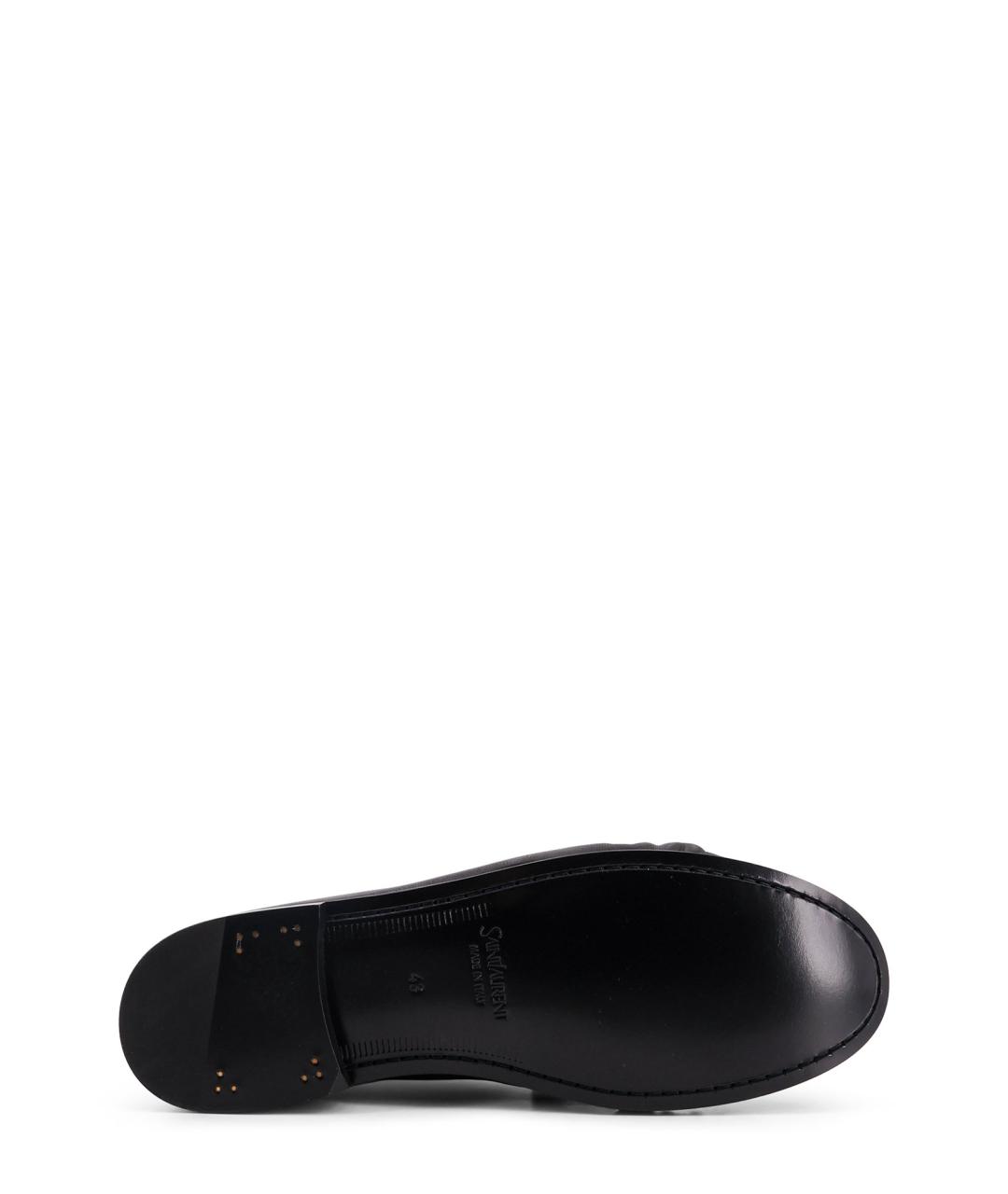 SAINT LAURENT Черные кожаные лоферы, фото 4