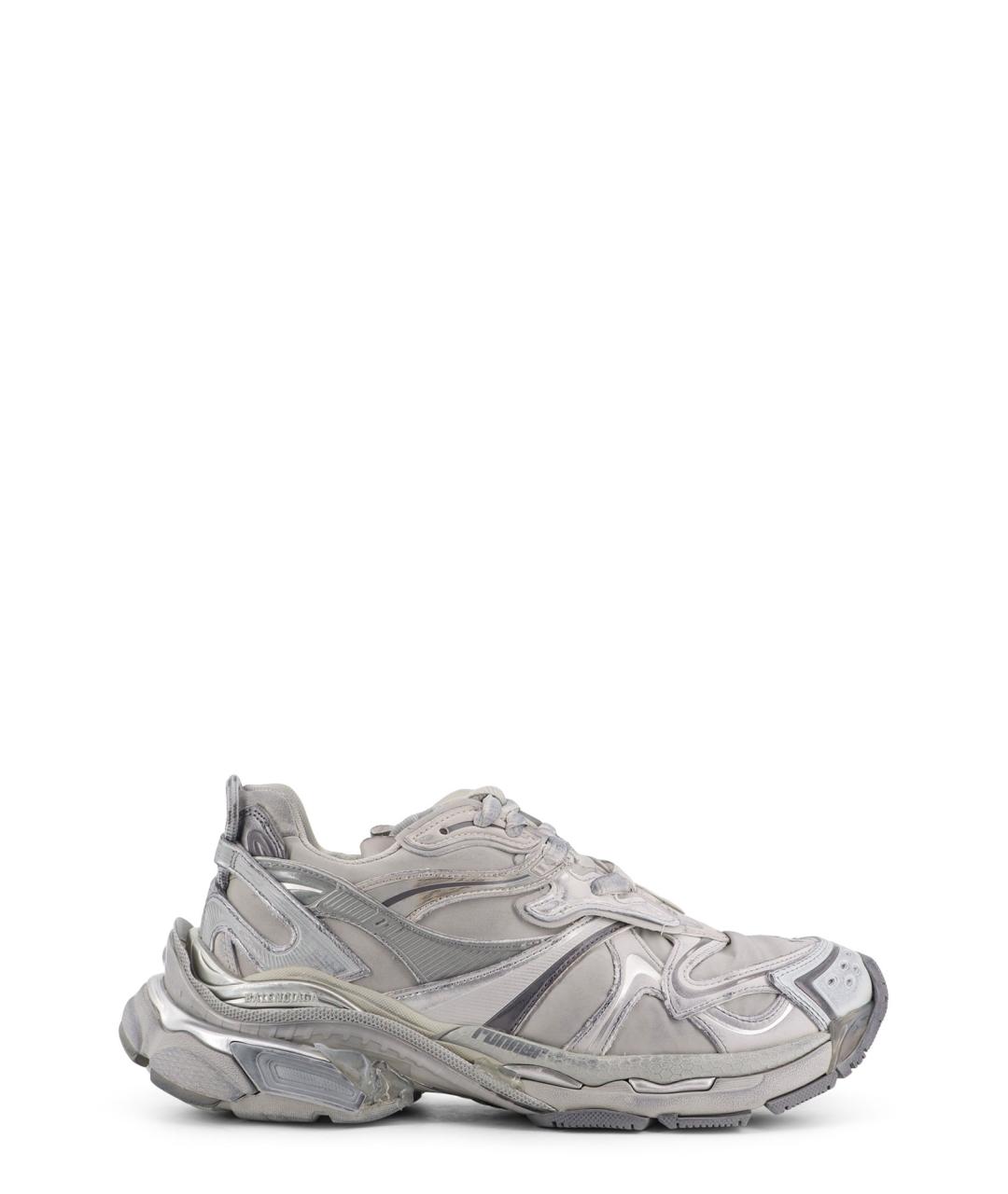 BALENCIAGA Серые синтетические низкие кроссовки / кеды, фото 1