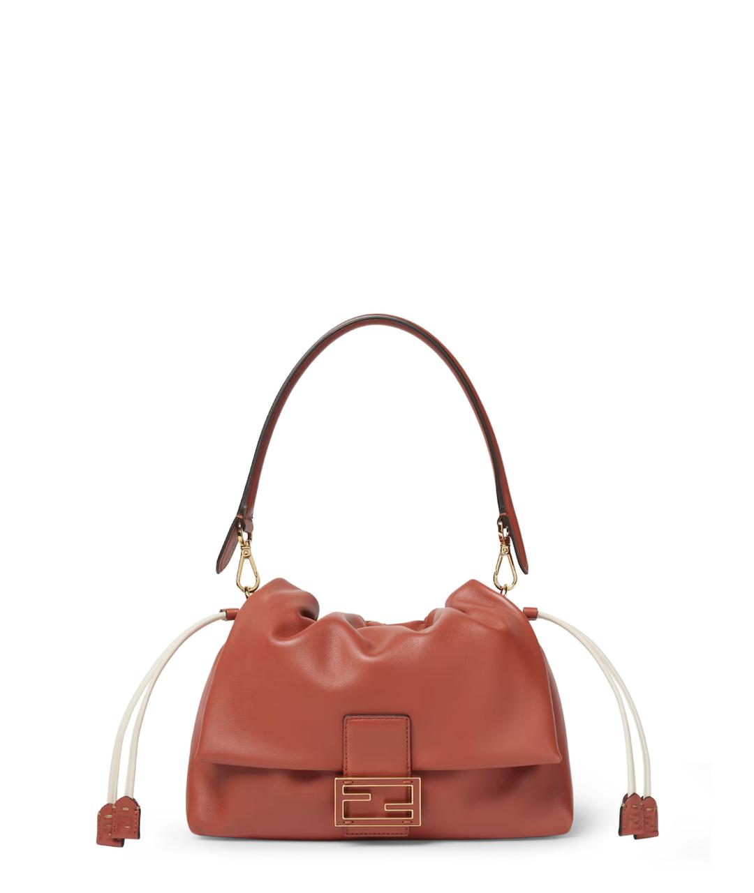 FENDI Оранжевая кожаная сумка через плечо, фото 1