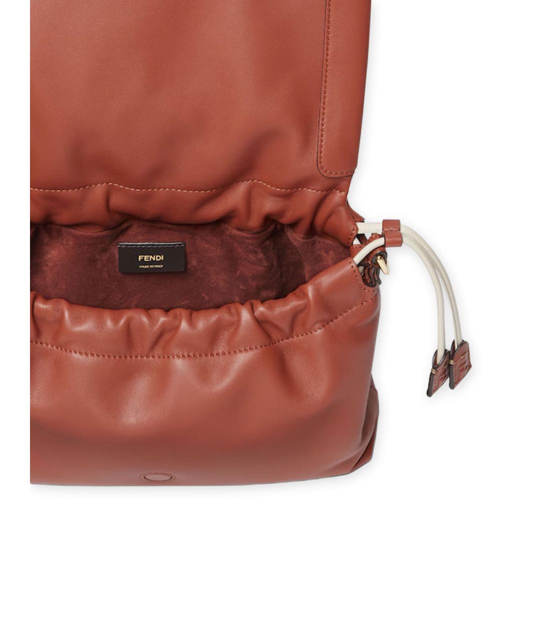 FENDI Оранжевая кожаная сумка через плечо, фото 4