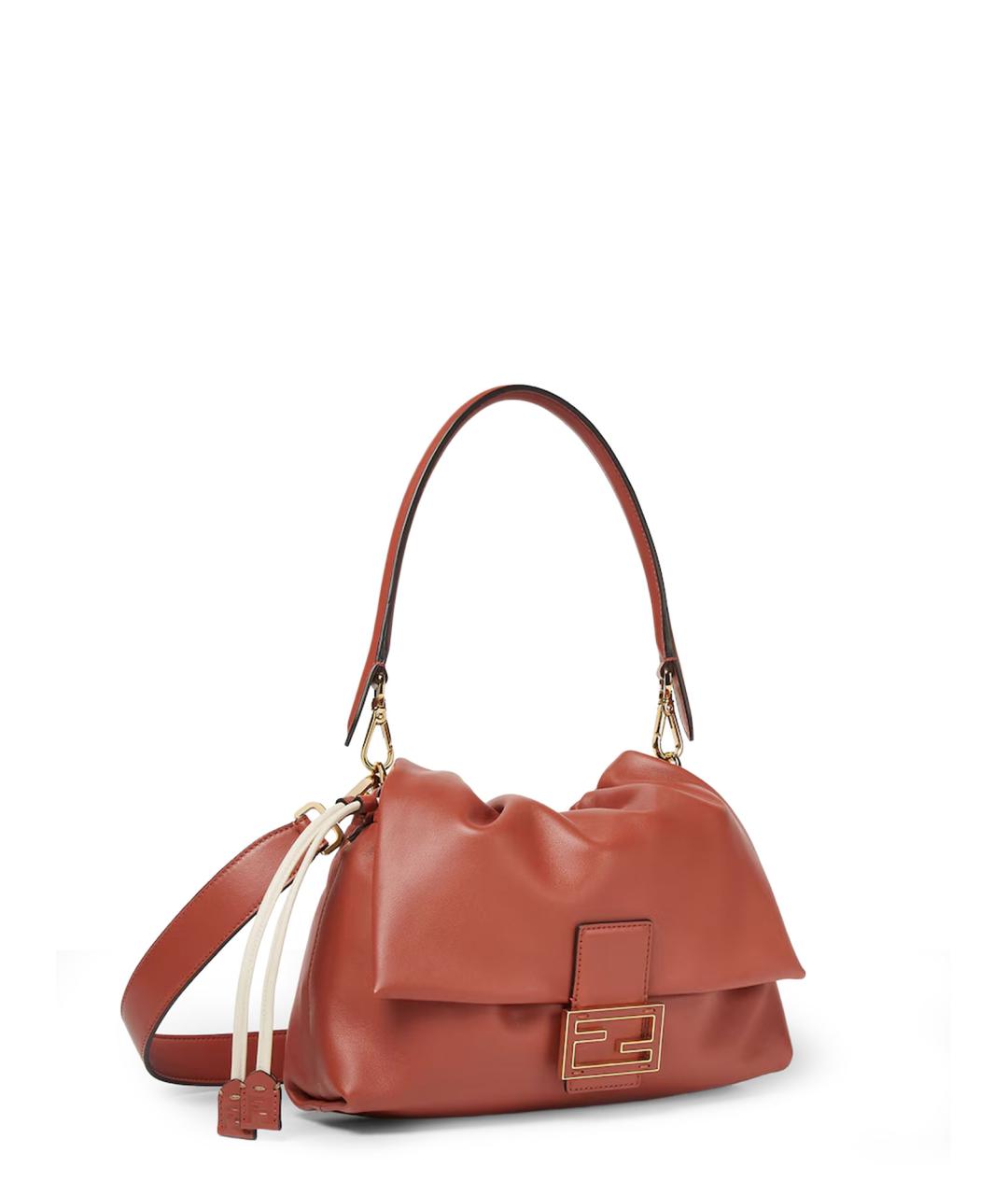 FENDI Оранжевая кожаная сумка через плечо, фото 3