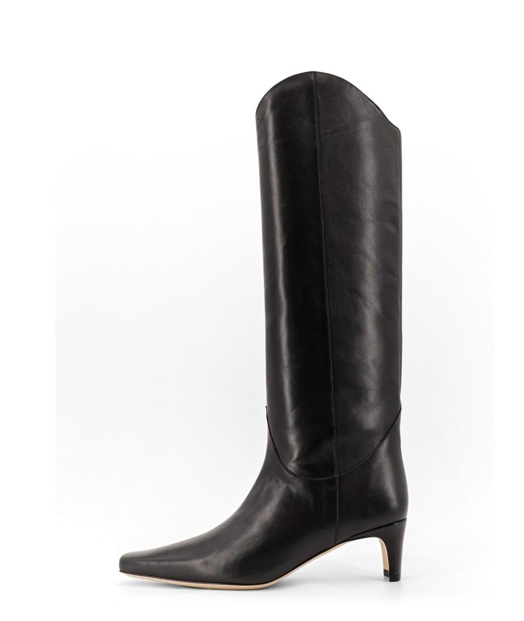 STAUD Черные кожаные сапоги, фото 4