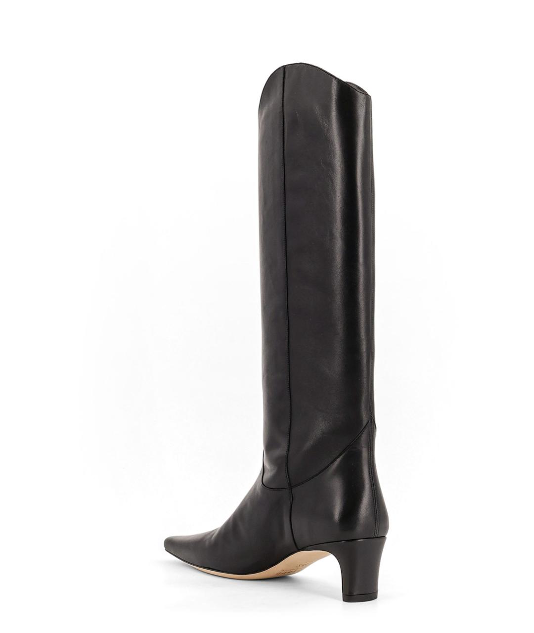 STAUD Черные кожаные сапоги, фото 3
