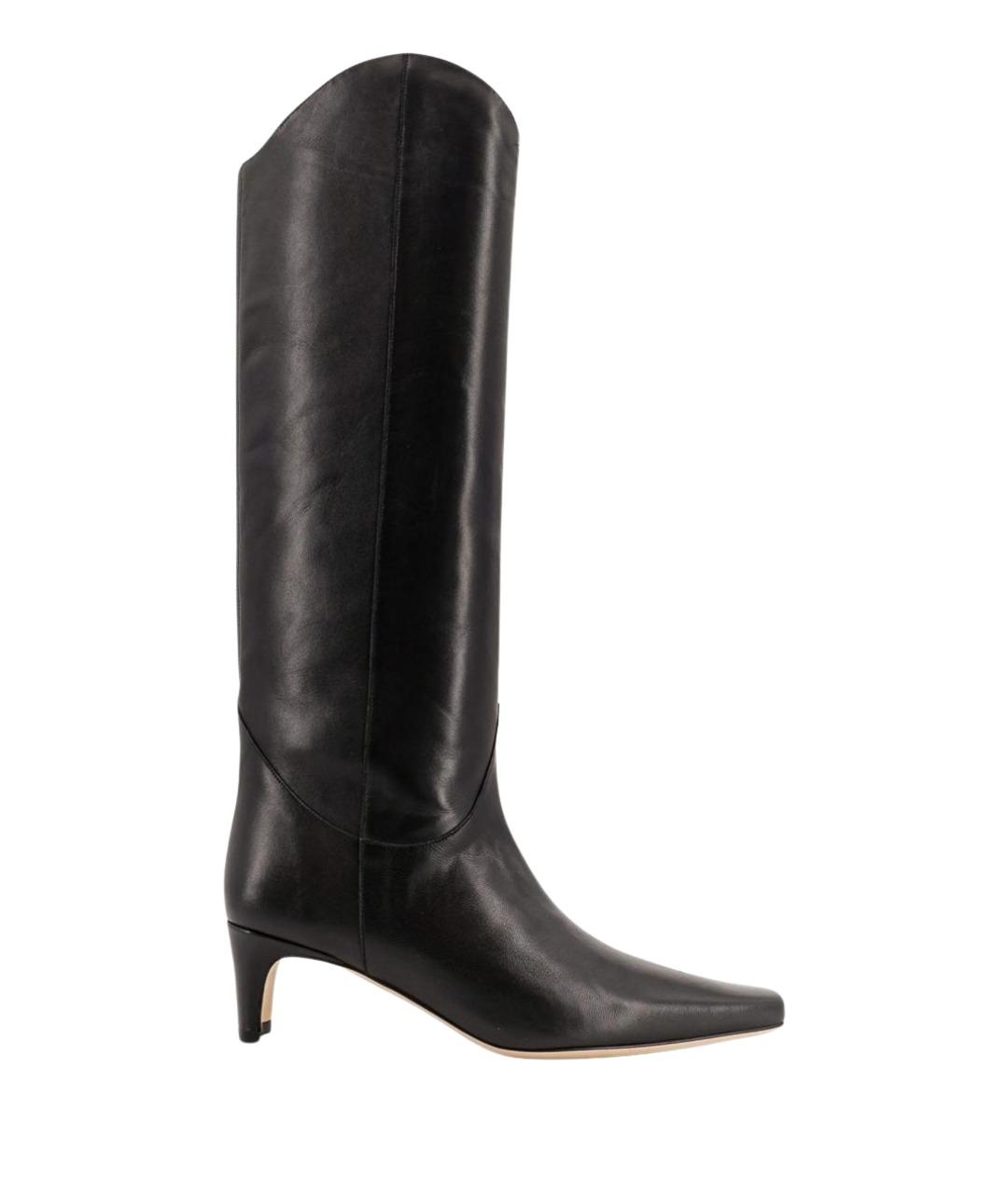 STAUD Черные кожаные сапоги, фото 1