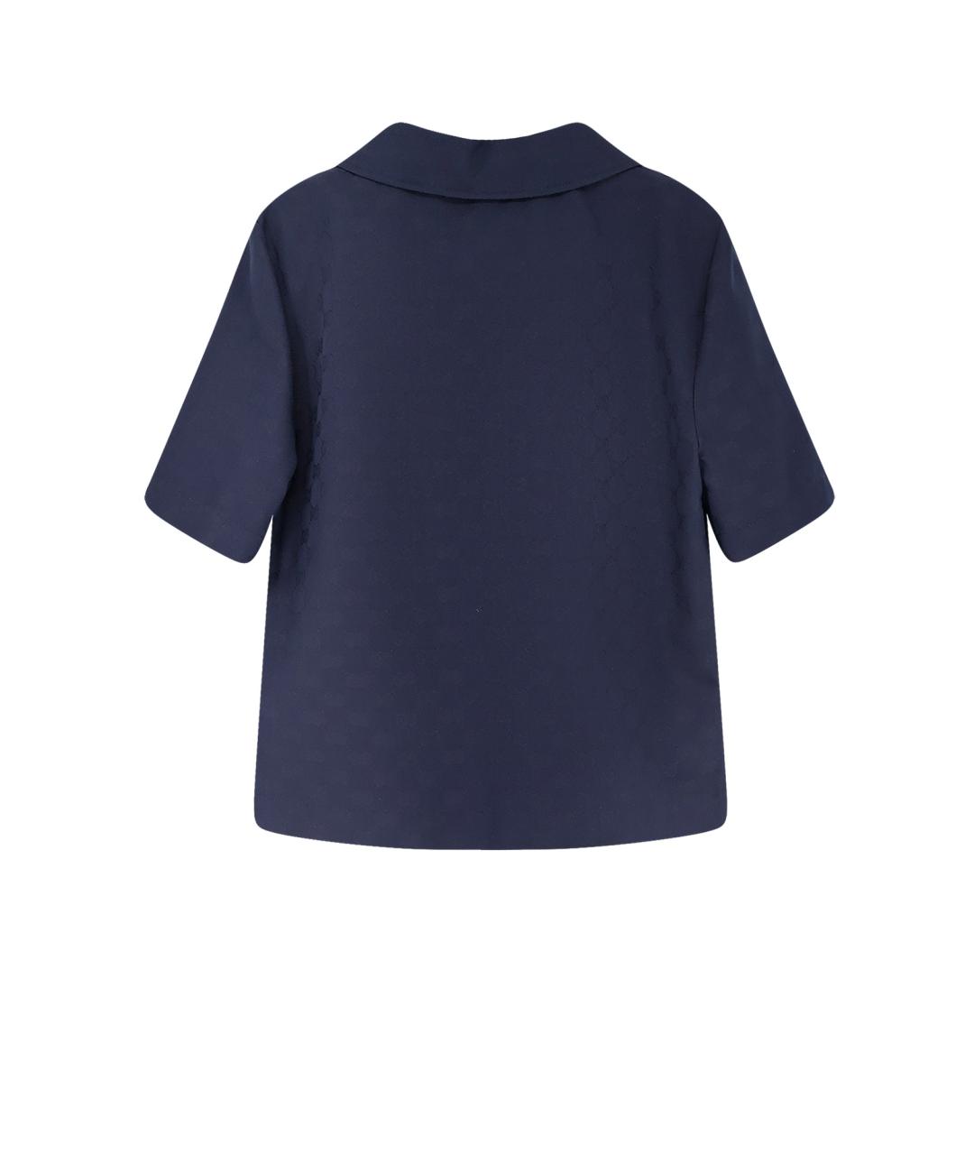 GUCCI Темно-синяя хлопковая футболка, фото 2