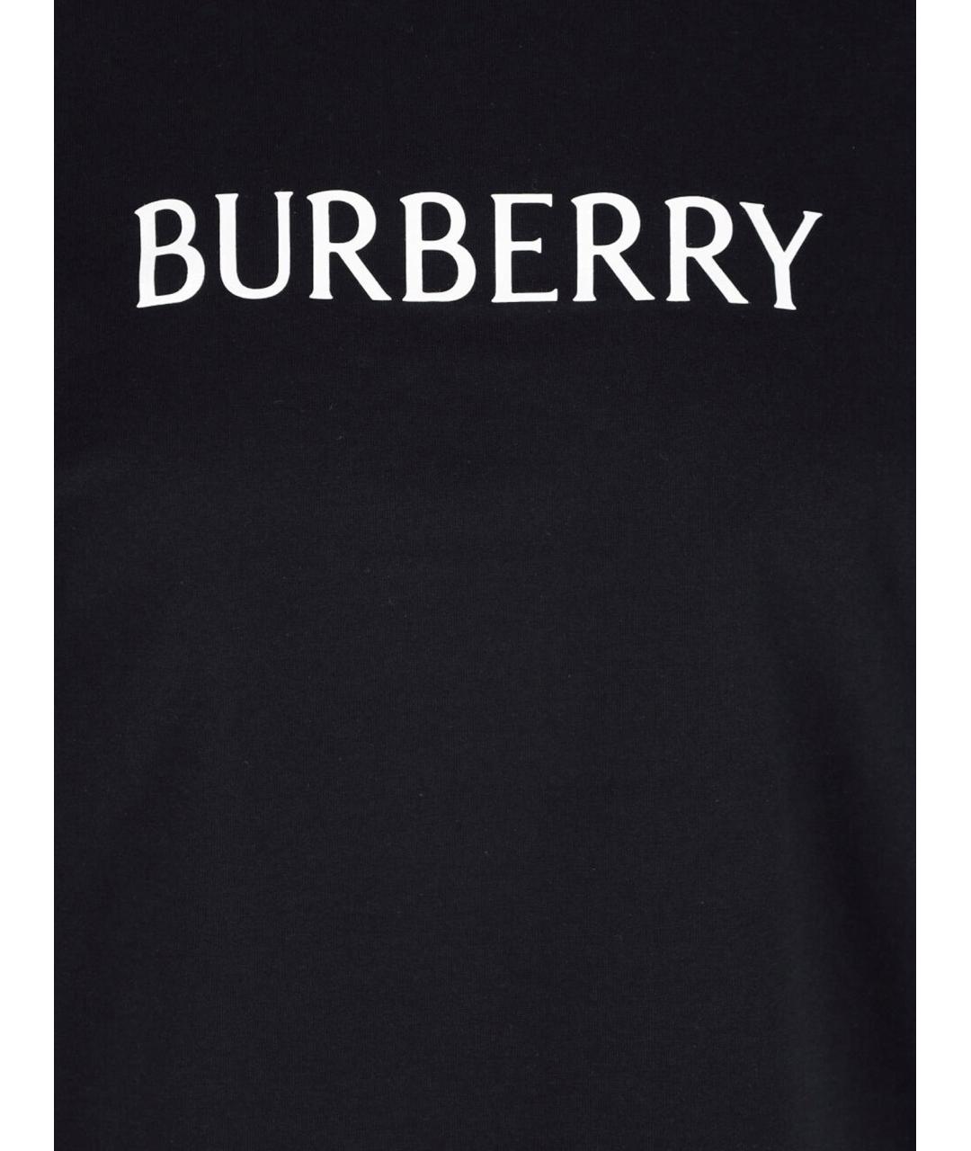 BURBERRY Черная хлопковая футболка, фото 3