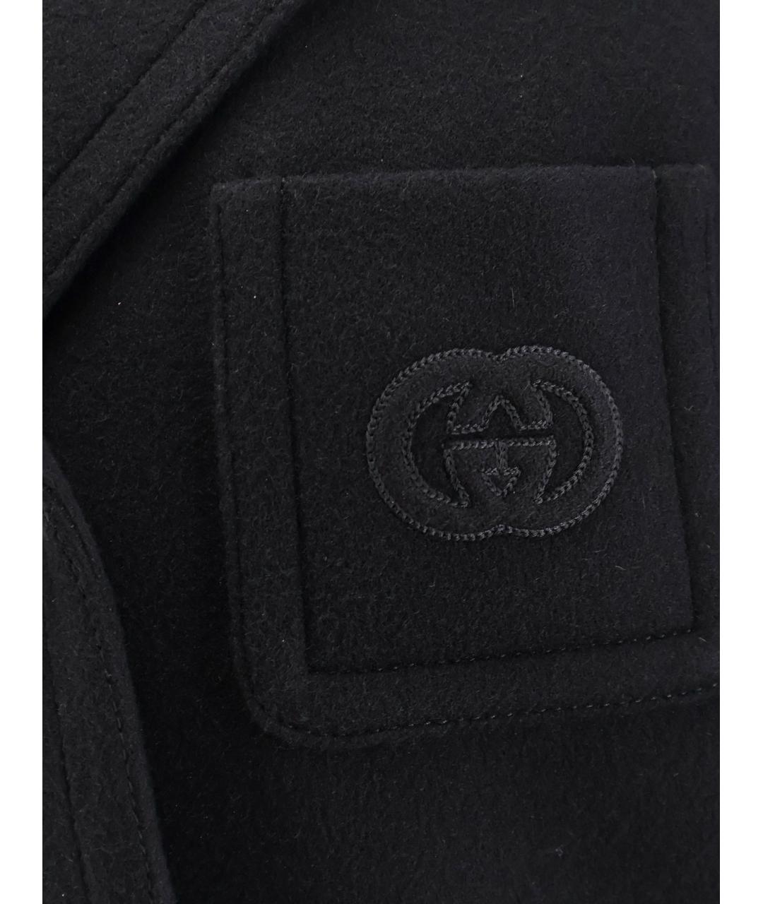 GUCCI Черное шерстяное пальто, фото 3