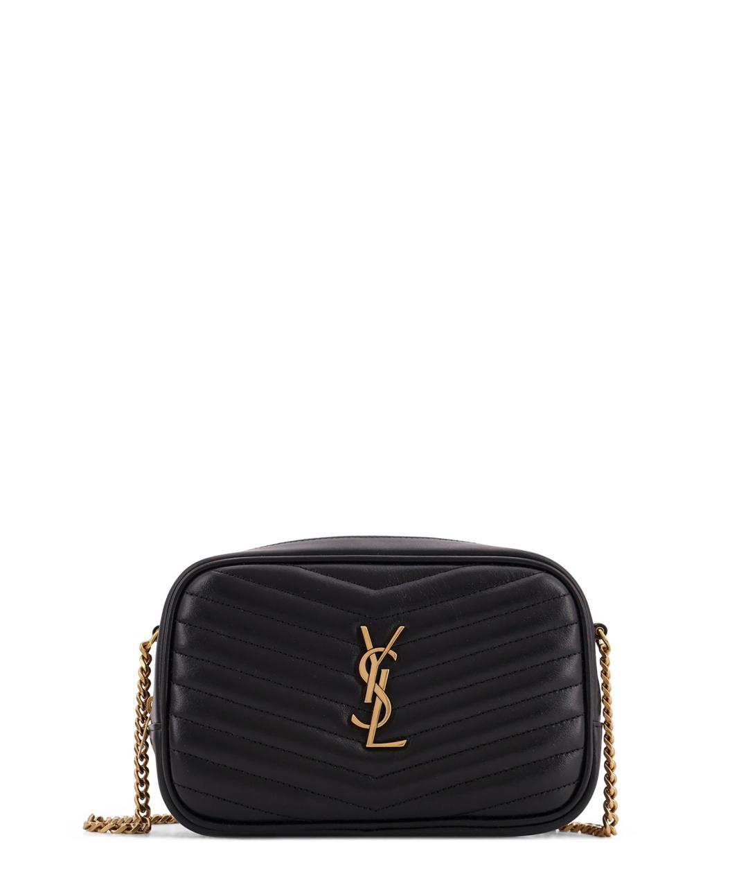 SAINT LAURENT Черная кожаная сумка через плечо, фото 1