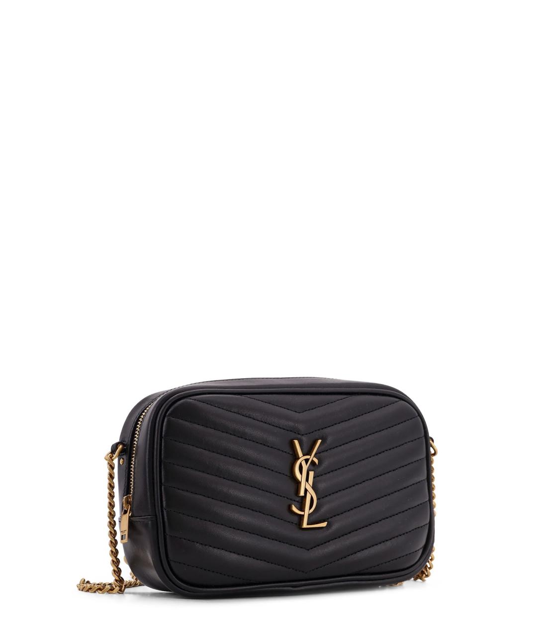SAINT LAURENT Черная кожаная сумка через плечо, фото 3