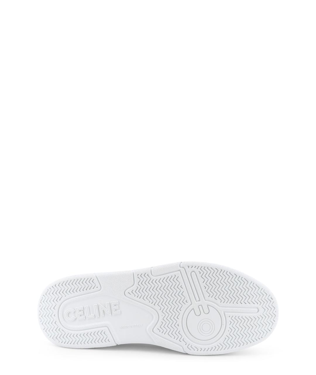 CELINE Белые кожаные низкие кроссовки / кеды, фото 4