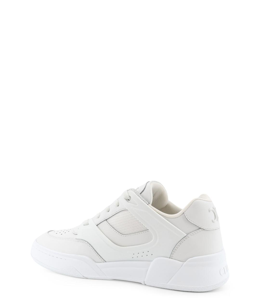 CELINE Белые кожаные низкие кроссовки / кеды, фото 3