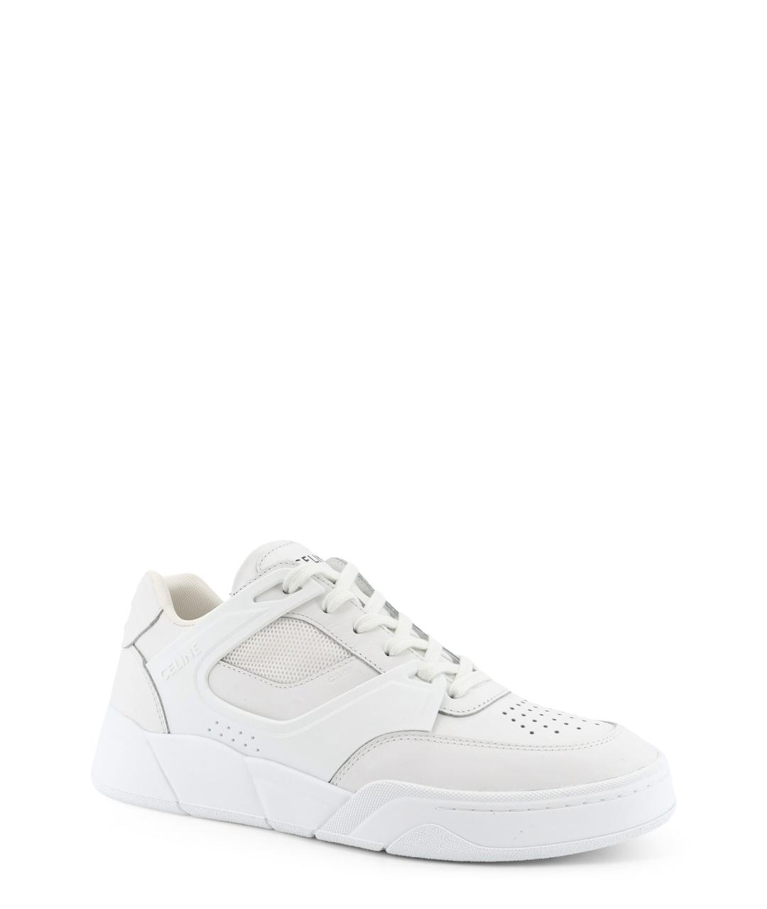 CELINE Белые кожаные низкие кроссовки / кеды, фото 2