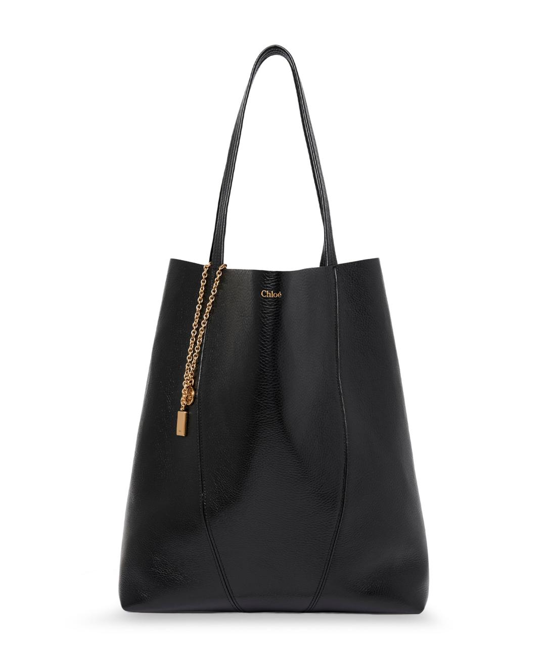 CHLOE Черная кожаная сумка тоут, фото 1