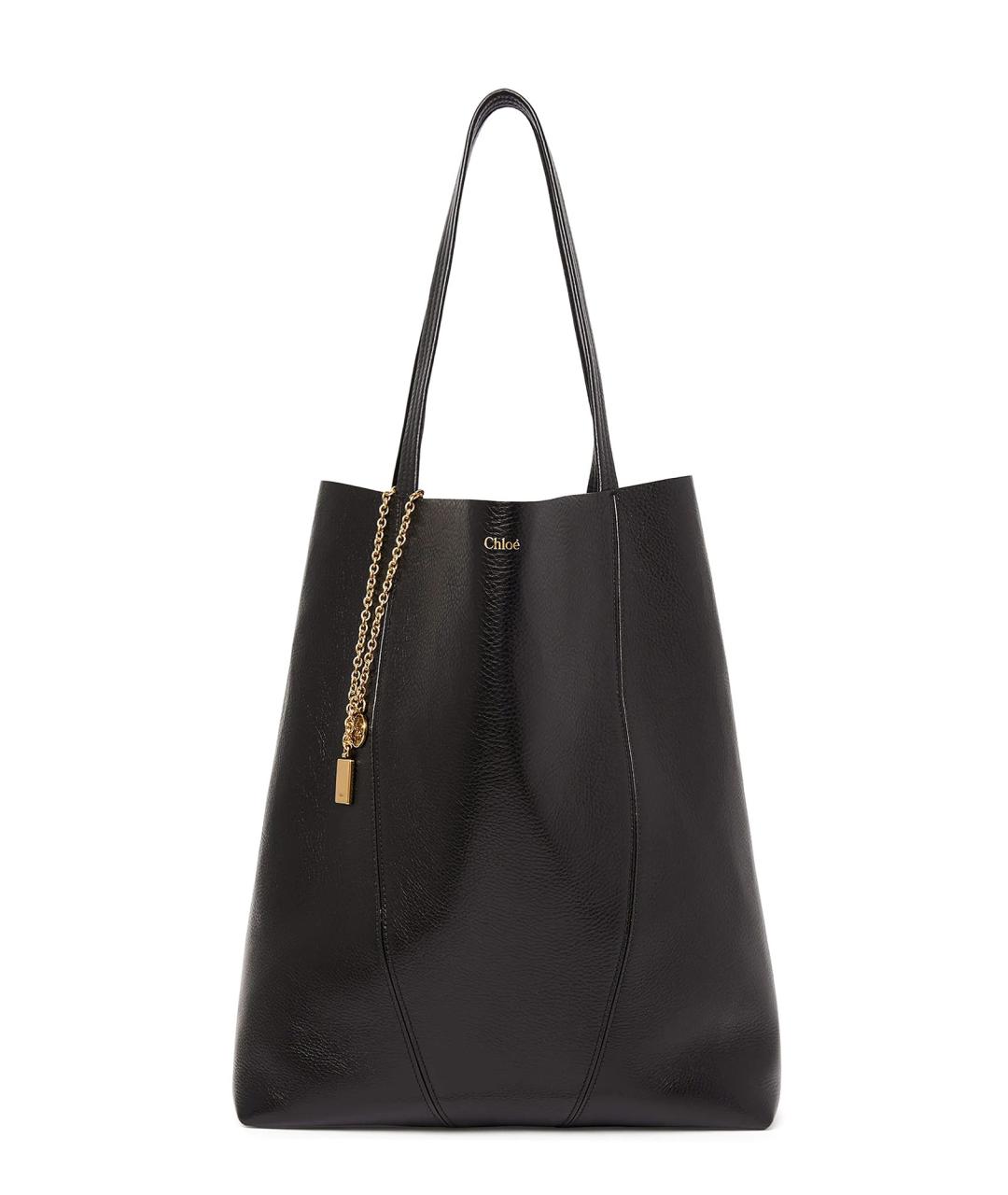 CHLOE Черная кожаная сумка тоут, фото 6