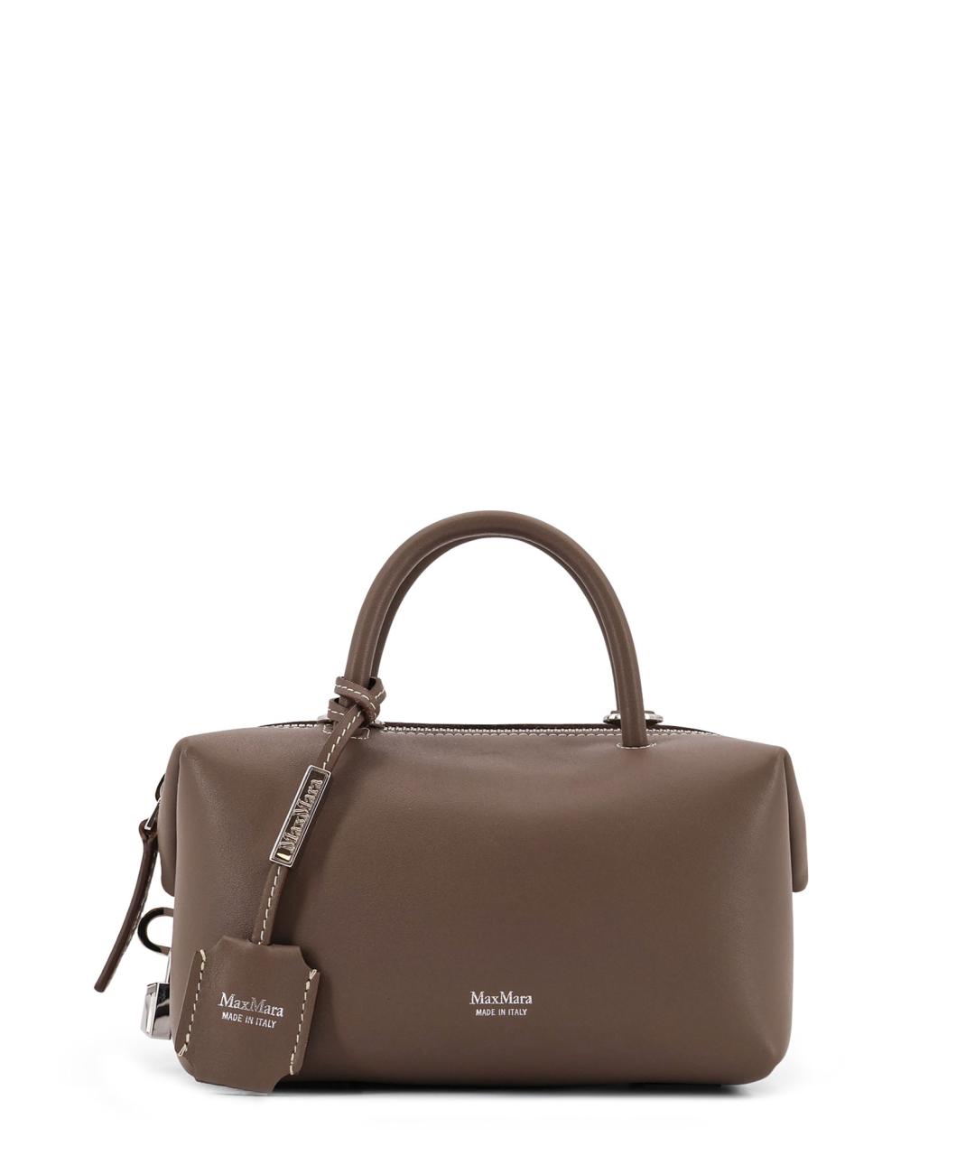 MAX MARA Бежевая кожаная сумка тоут, фото 1