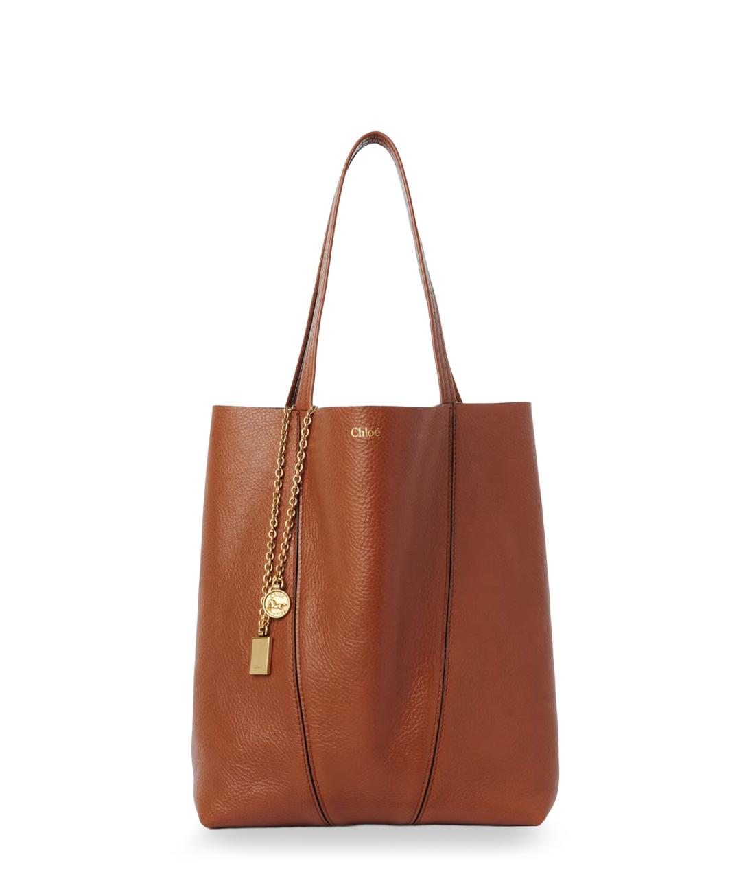 CHLOE Коричневая кожаная сумка тоут, фото 1