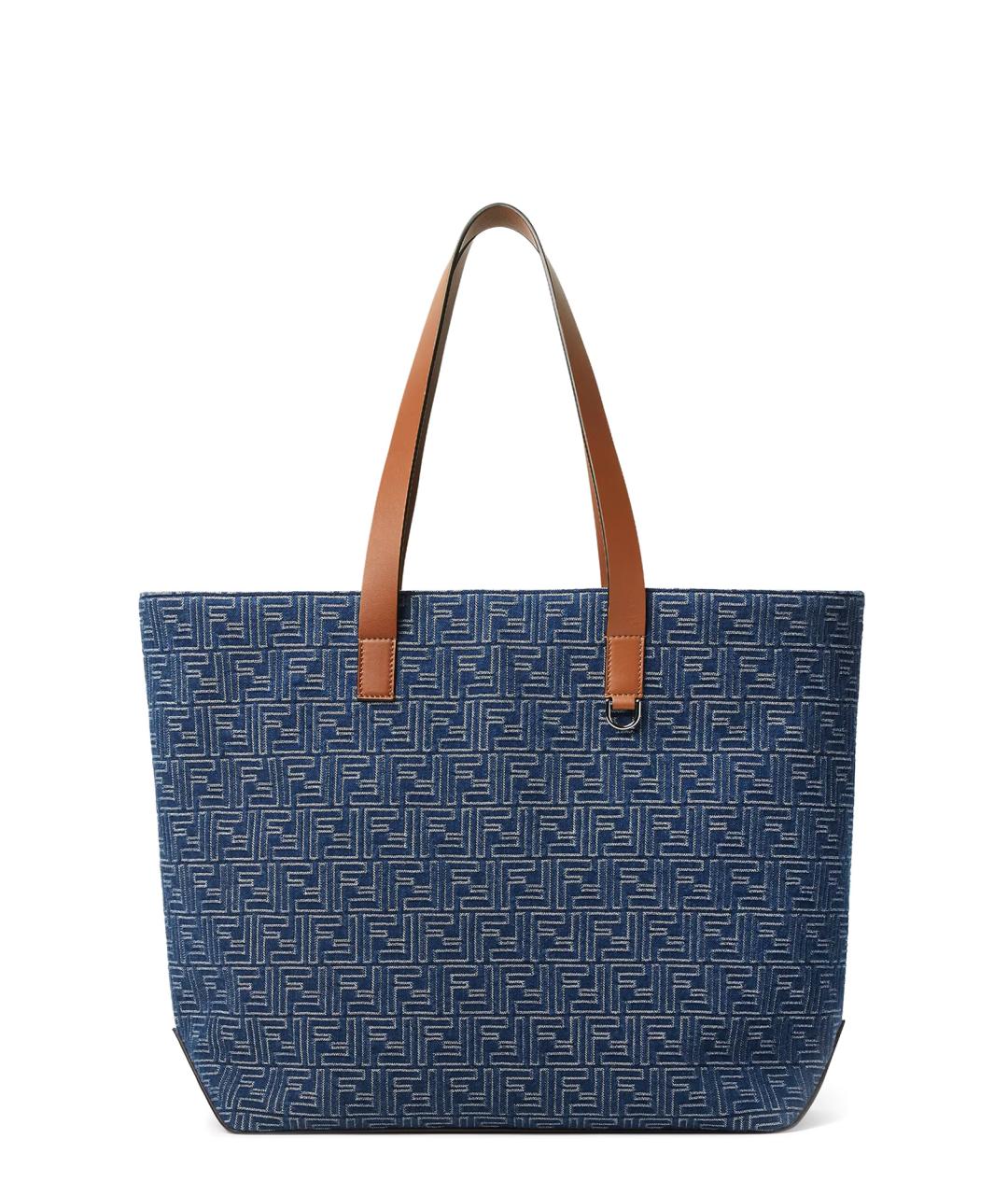 FENDI Синяя тканевая сумка тоут, фото 2