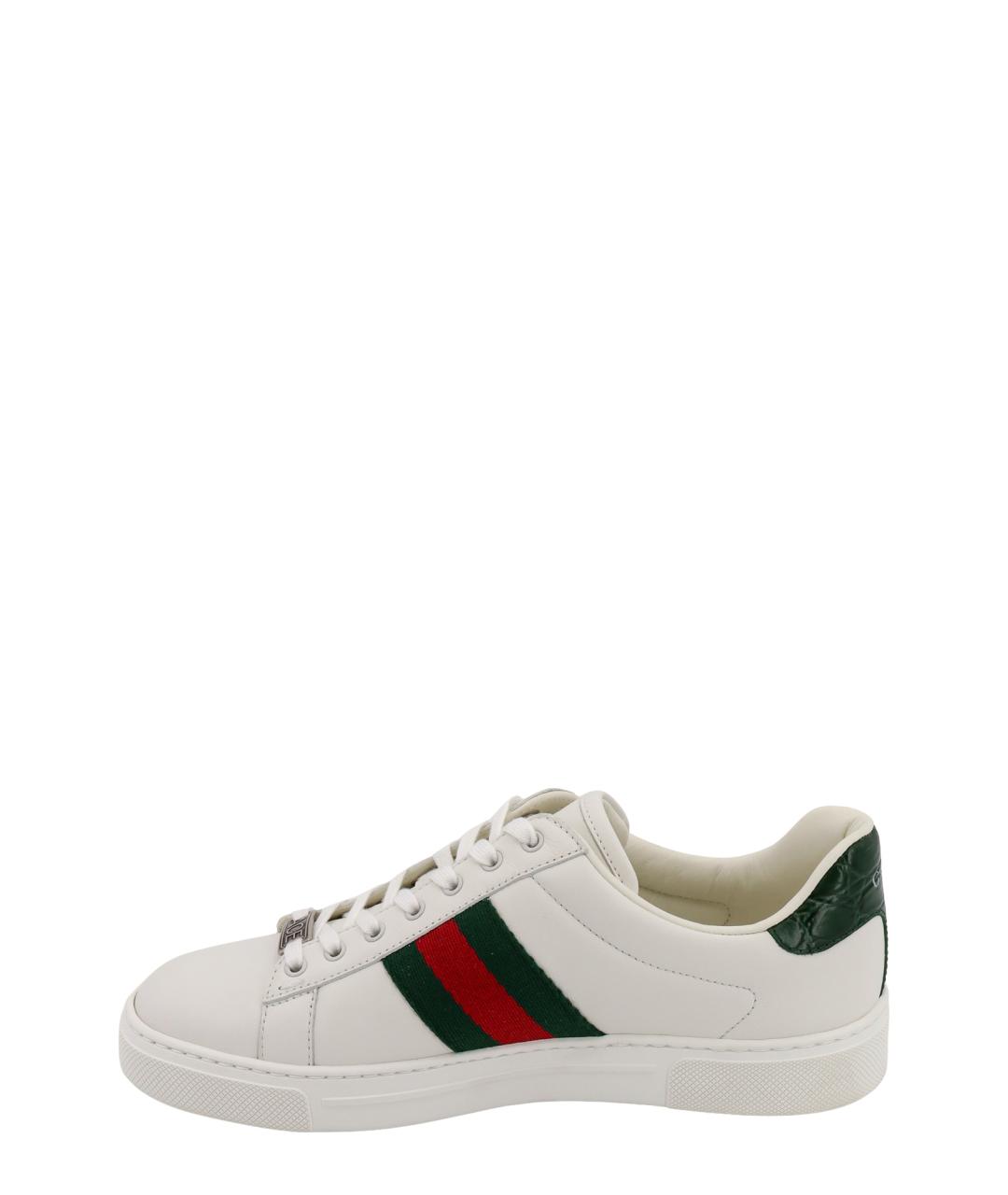 GUCCI Белые кожаные кеды, фото 2