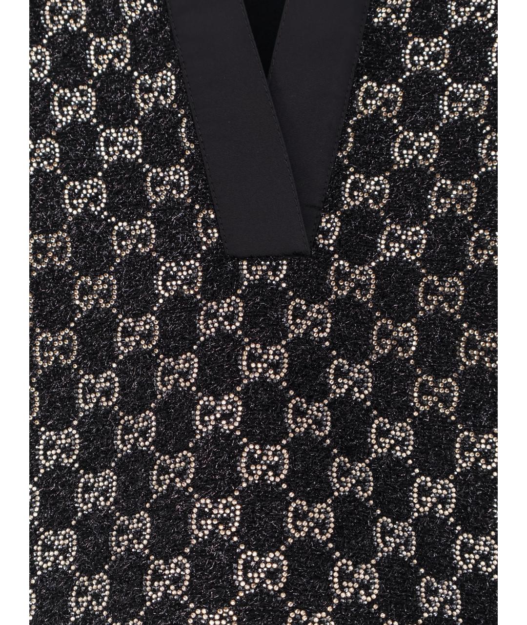 GUCCI Черная вискозная футболка, фото 3