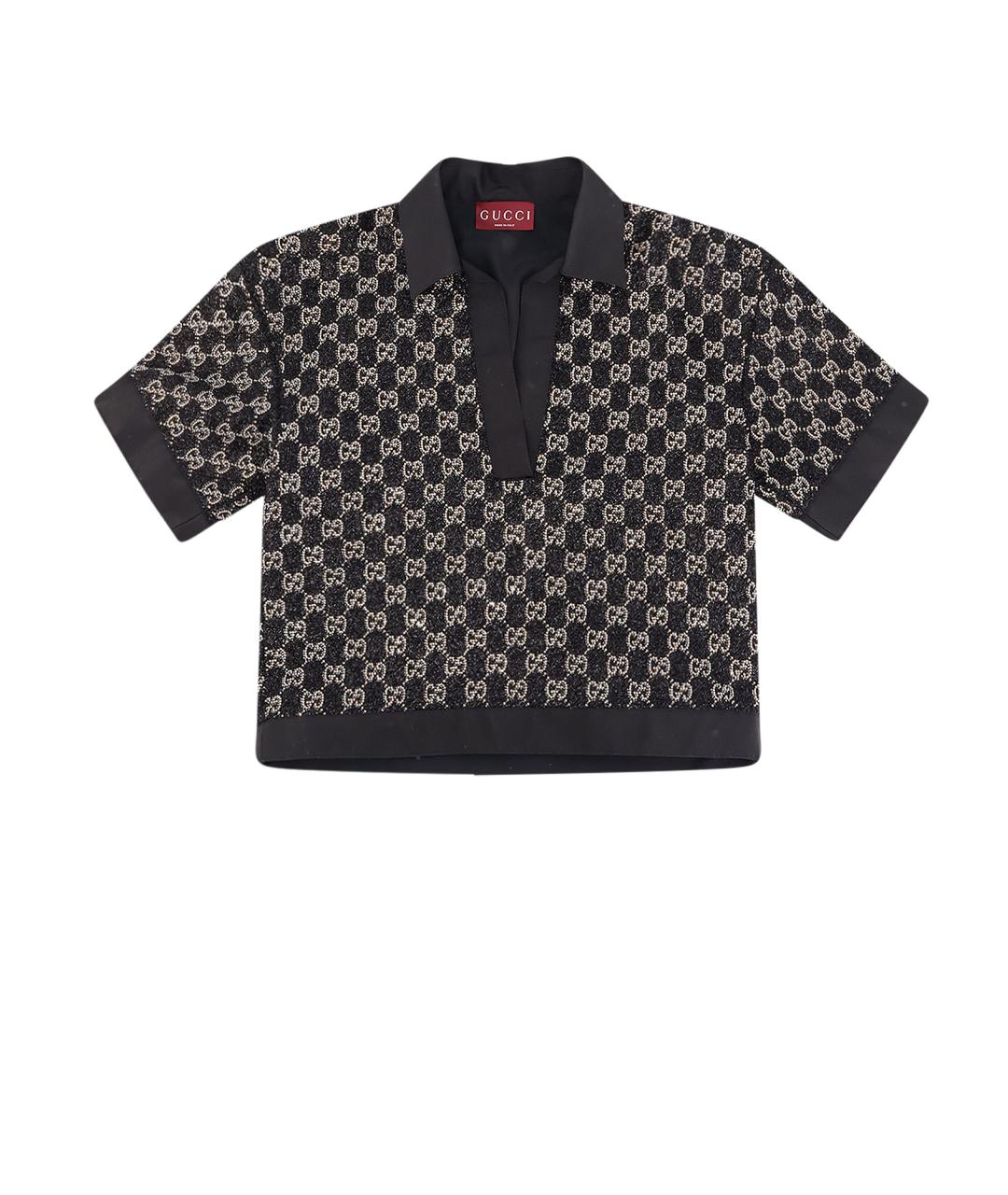 GUCCI Черная вискозная футболка, фото 1