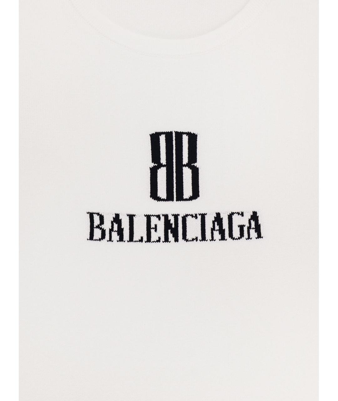 BALENCIAGA Белая вискозная майка, фото 3