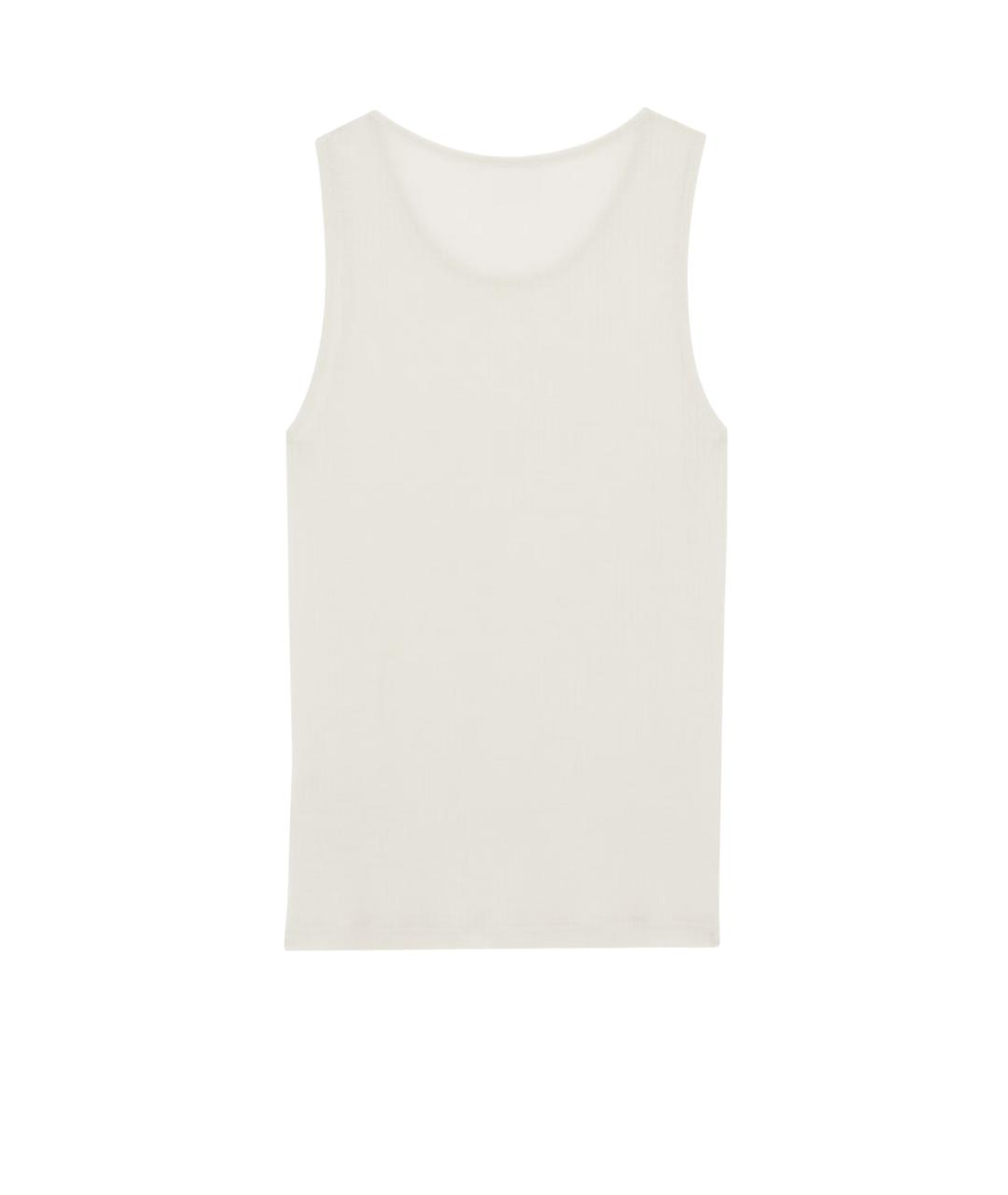 SAINT LAURENT Бежевая хлопковая майка, фото 2