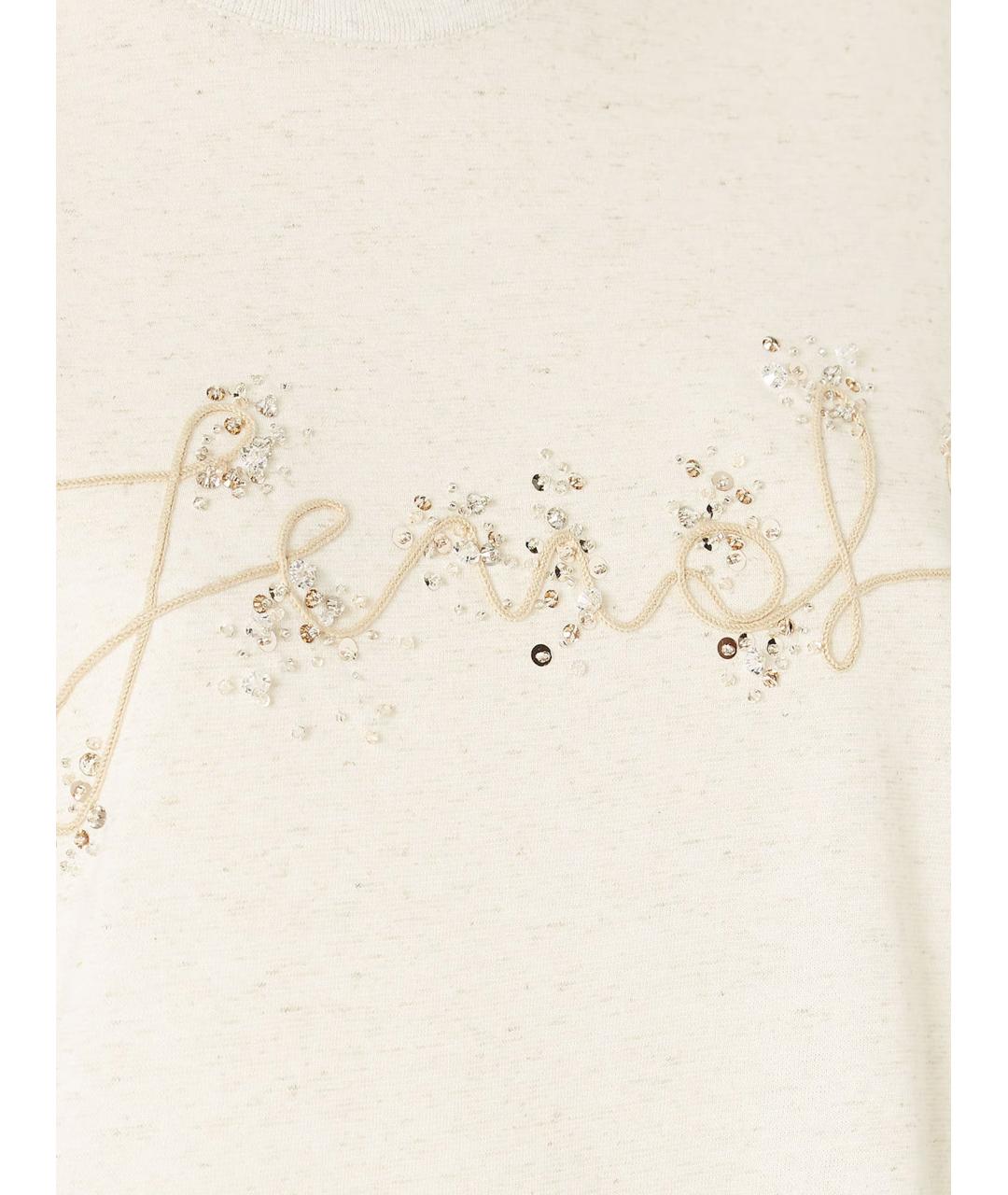 FENDI Белая хлопковая футболка, фото 3