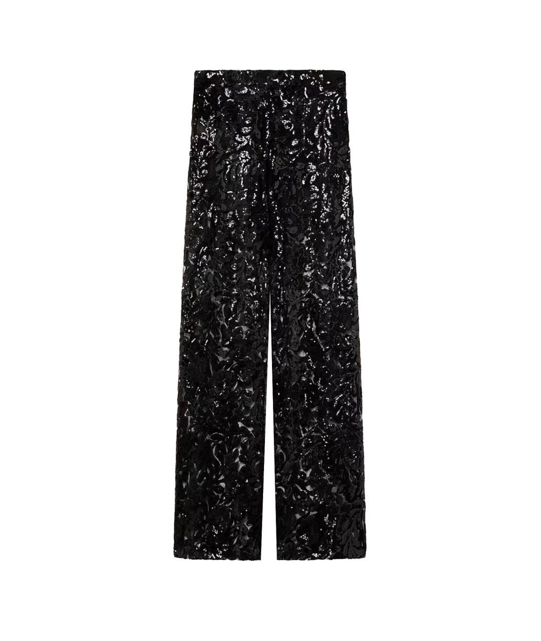 GOLDEN GOOSE DELUXE BRAND Черные полиэстеровые прямые брюки, фото 2