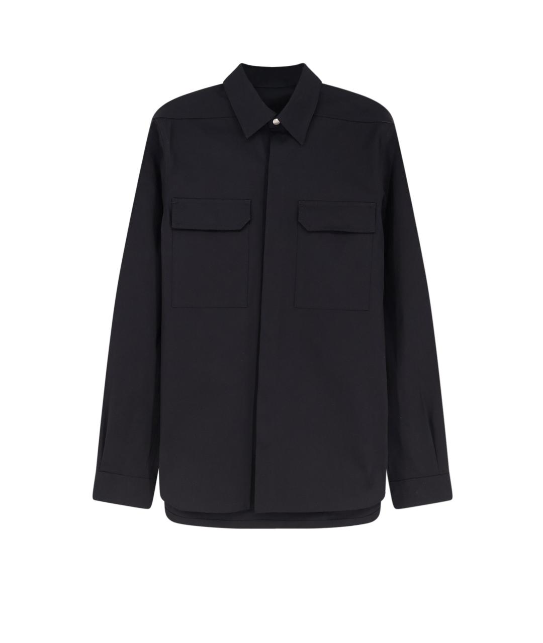 RICK OWENS Черная хлопковая кэжуал рубашка, фото 1