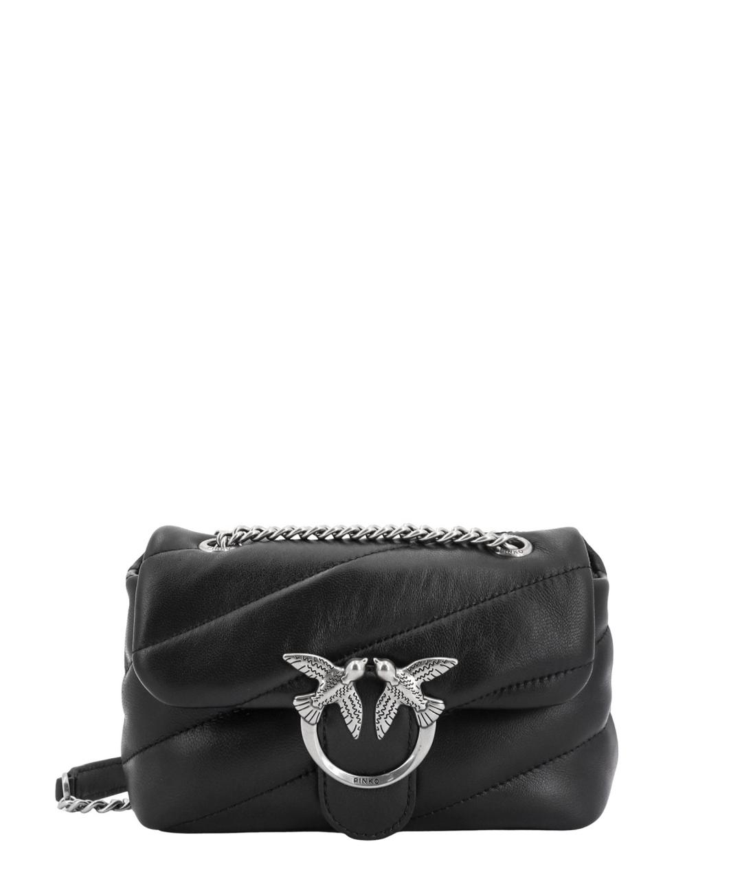 PINKO Черная кожаная сумка через плечо, фото 1
