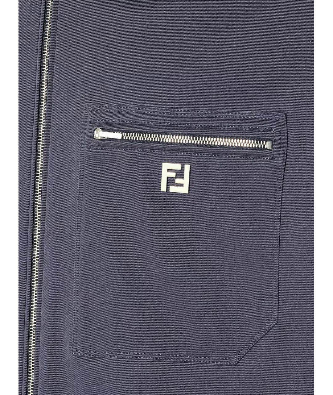FENDI Синяя хлопковая куртка, фото 3