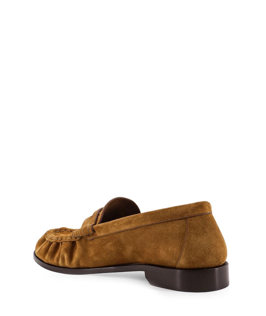 SAINT LAURENT Коричневые замшевые лоферы, фото 3