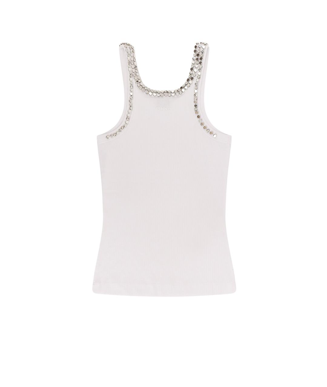 PINKO Белая хлопковая майка, фото 2