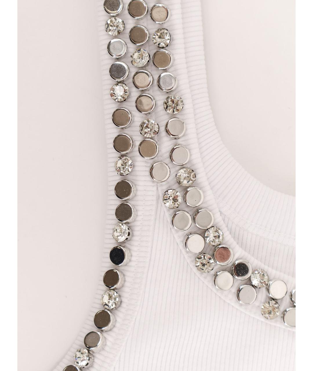 PINKO Белая хлопковая майка, фото 3