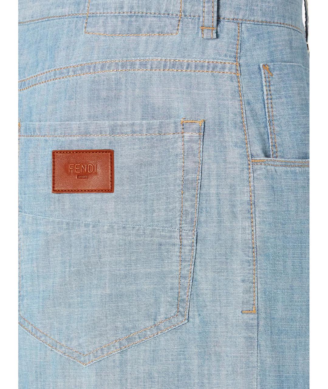 FENDI Синие прямые джинсы, фото 3