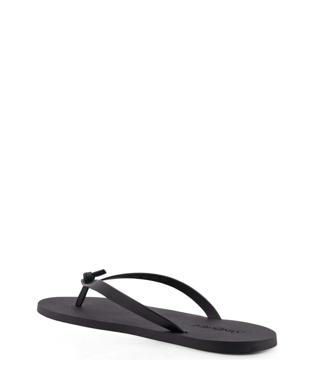 SAINT LAURENT Черные шлепанцы, фото 3