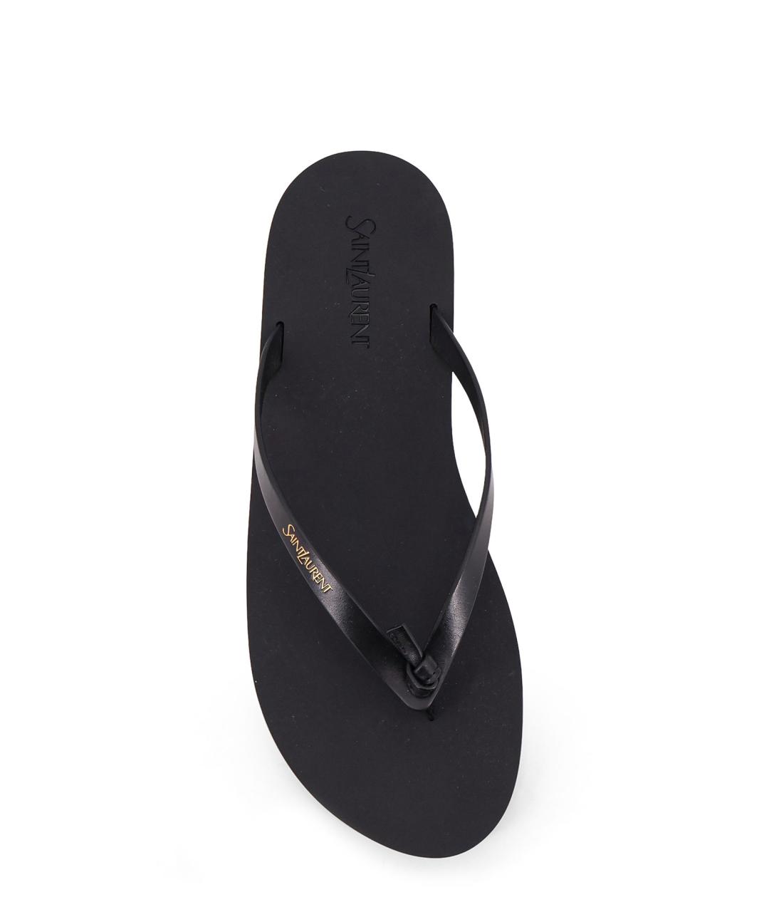 SAINT LAURENT Черные шлепанцы, фото 4