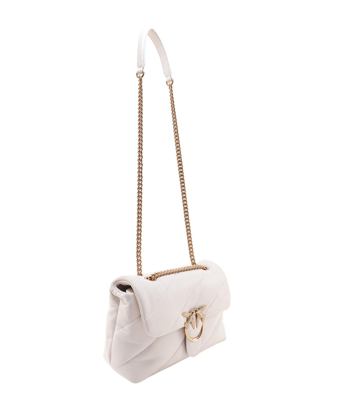 PINKO Белая кожаная сумка через плечо, фото 4