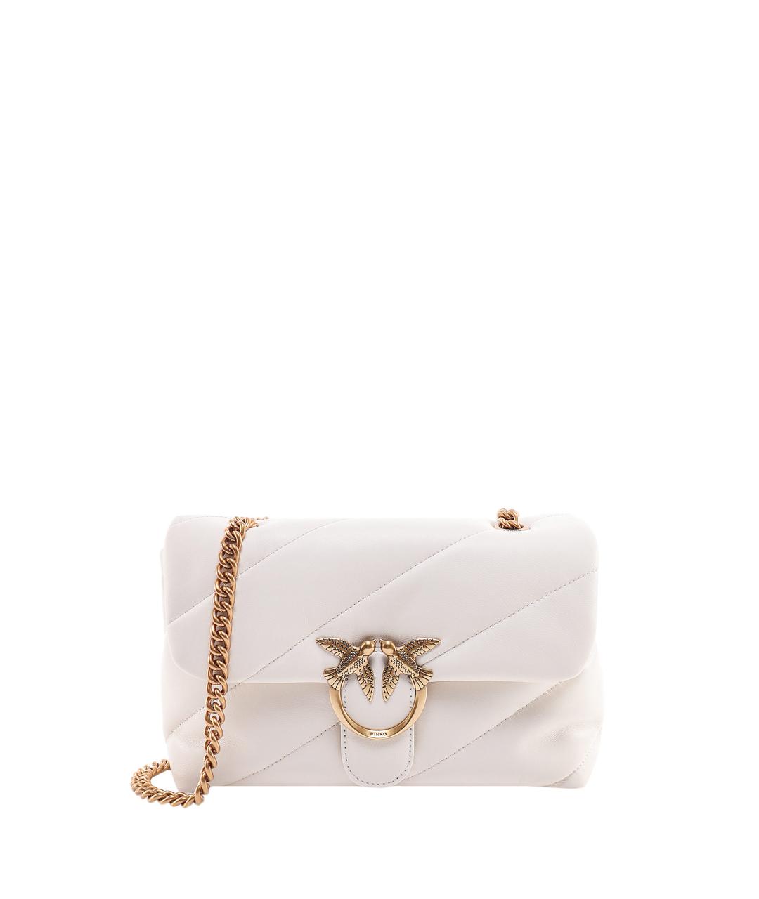 PINKO Белая кожаная сумка через плечо, фото 2
