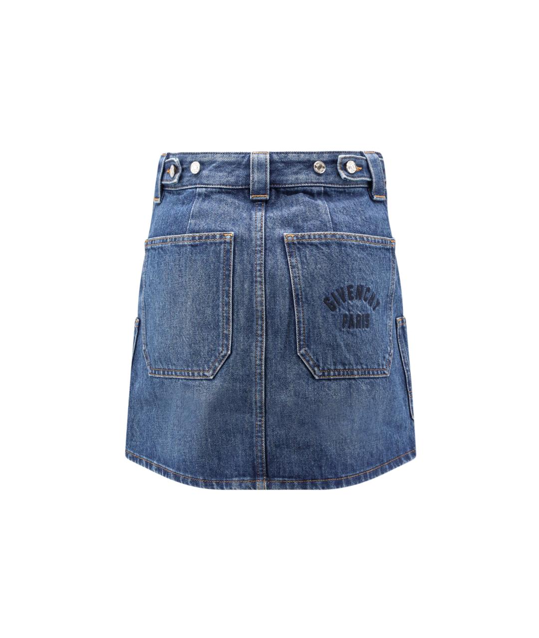 GIVENCHY Синяя хлопковая юбка мини, фото 2