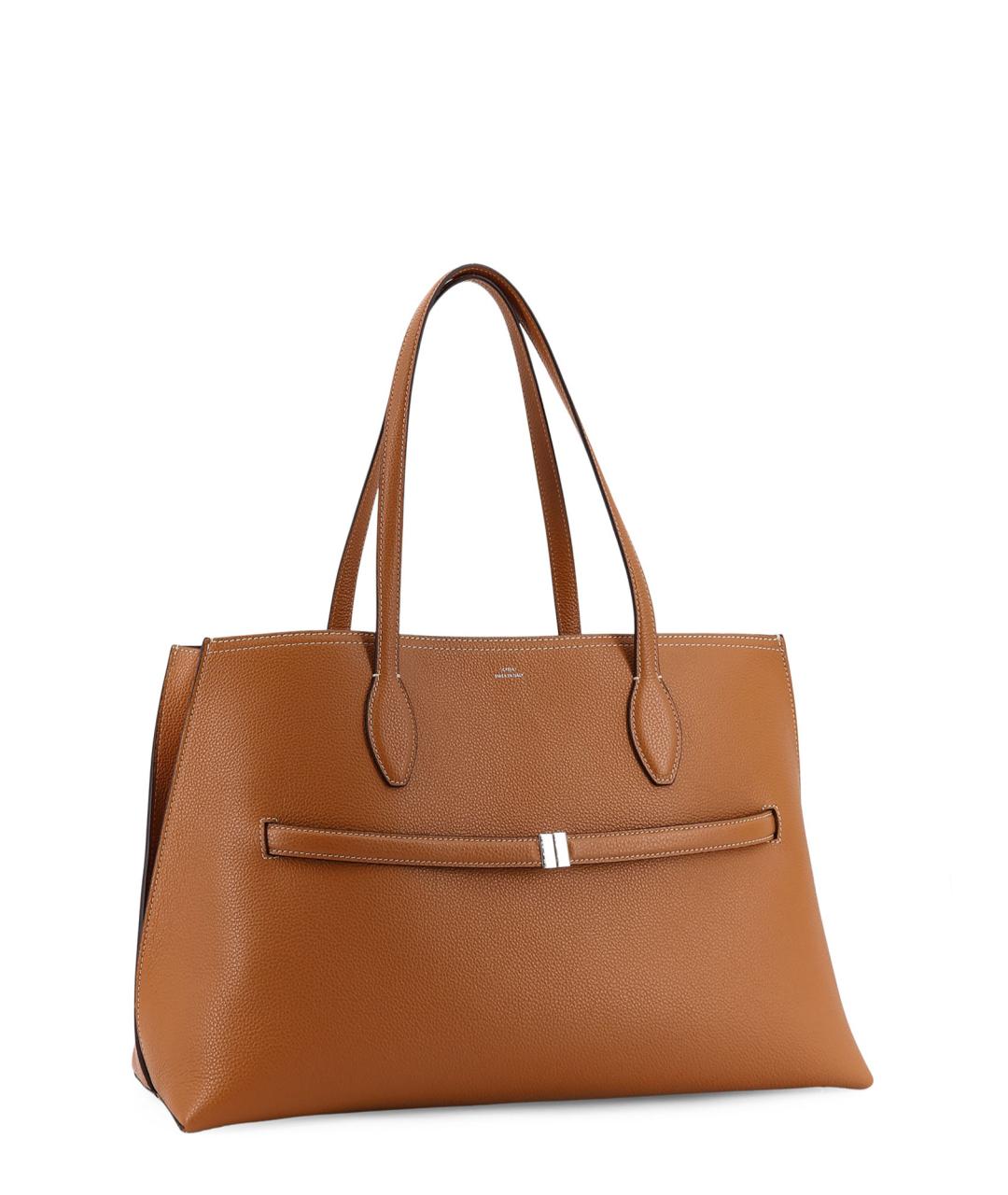 TOTEME Коричневая кожаная сумка тоут, фото 3