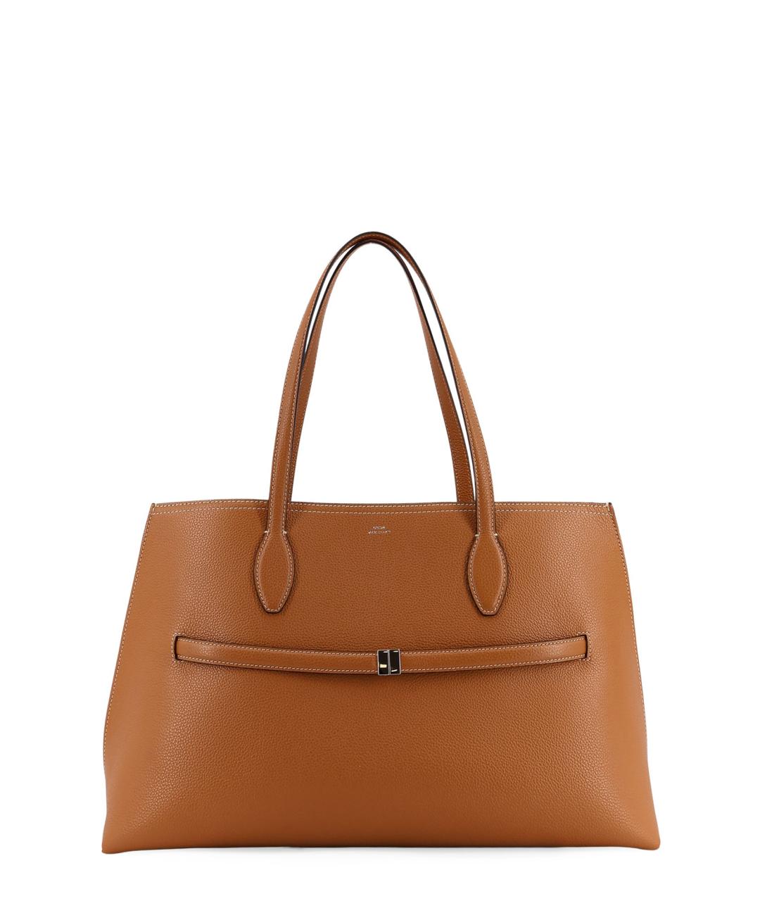 TOTEME Коричневая кожаная сумка тоут, фото 1