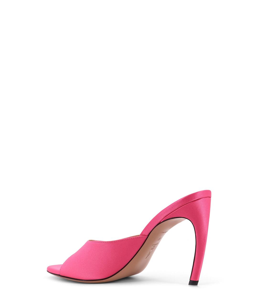 THE ATTICO Розовые текстильные мюли, фото 3