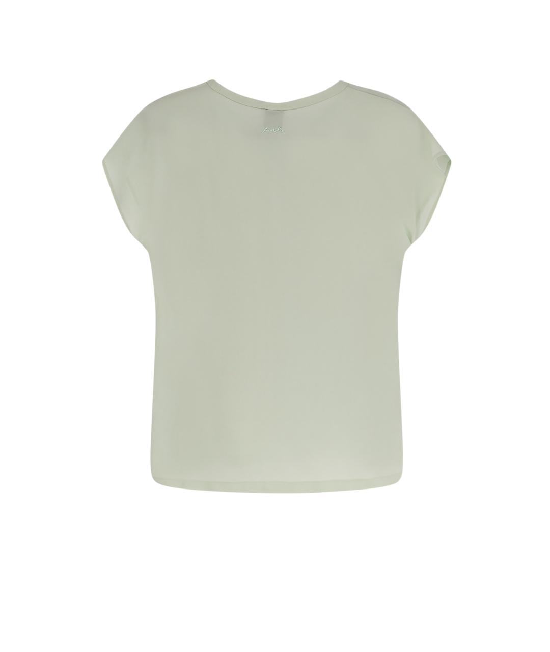 PINKO Зеленая шелковая футболка, фото 2