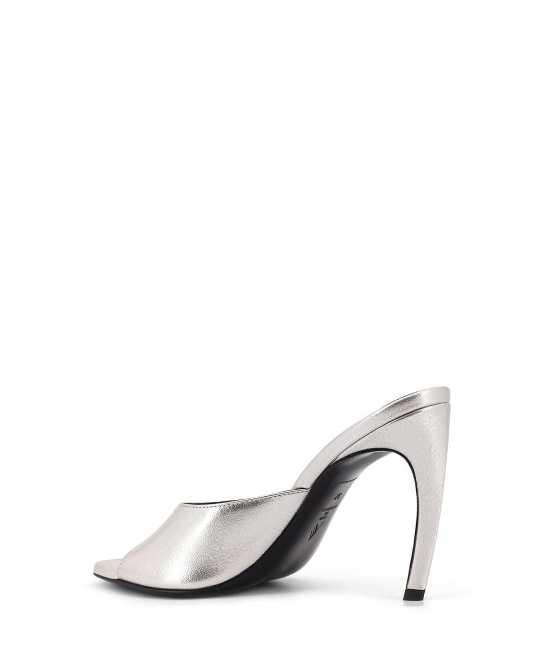 THE ATTICO Серебряные кожаные мюли, фото 3
