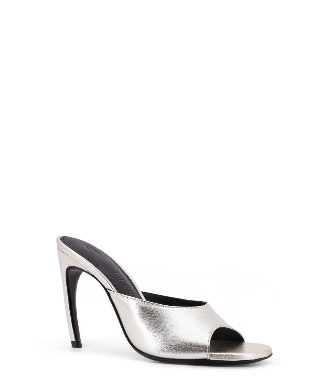 THE ATTICO Серебряные кожаные мюли, фото 2