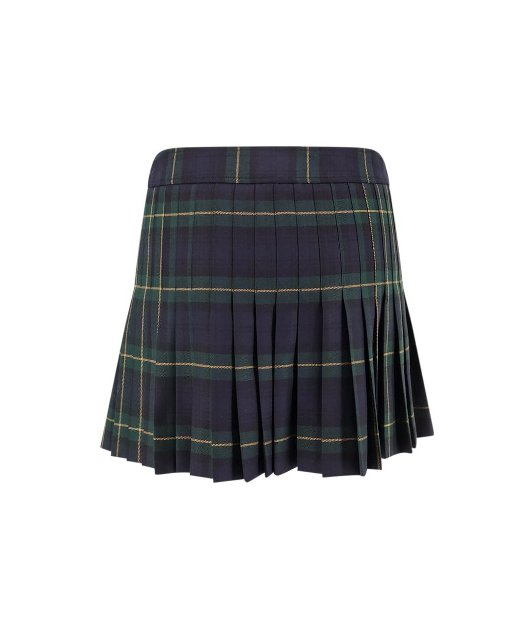 CELINE Зеленая шерстяная юбка мини, фото 2