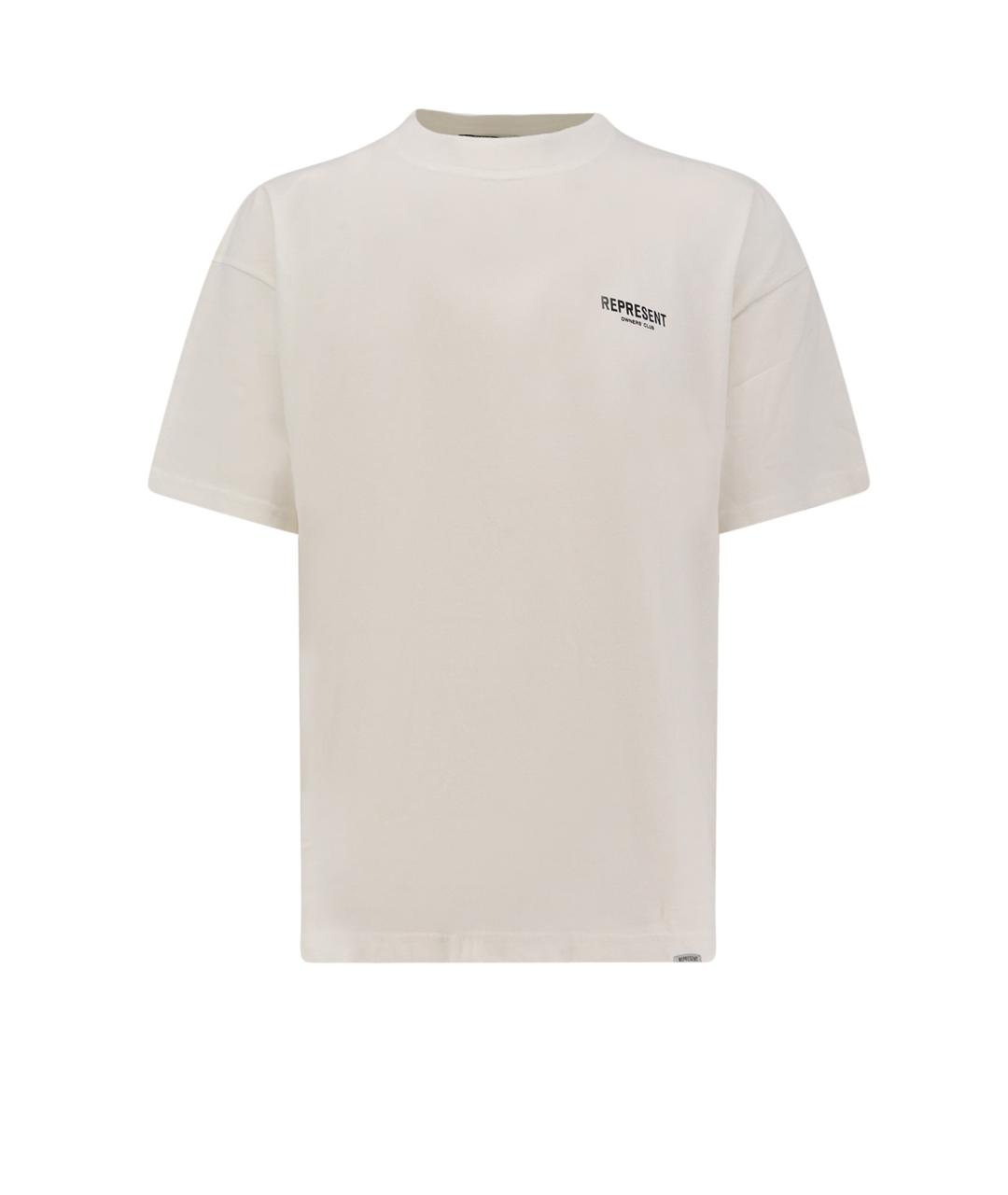 REPRESENT Бежевая хлопковая футболка, фото 1